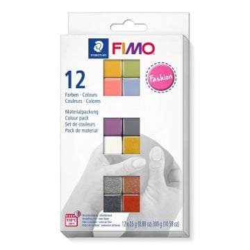 Fimo Soft Polimer Kil 12 Renk x 25gr (300gr) Fashion Tonlar