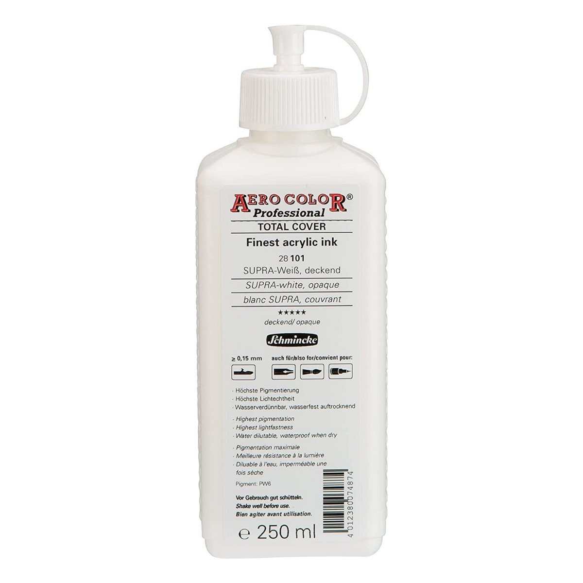 Schmincke Aero Color Akrilik Mürekkep 250ml 101 Supra White Opaque