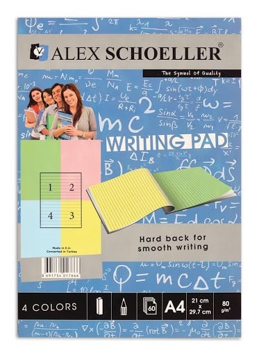 Alex Schoeller Renkli Bloknot Kareli 80gr A4 60yp ALX 888