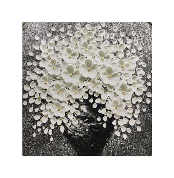 Dekoratif Çiçek Tablo 100x100 cm