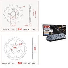 Honda Cb 250 R Zincir Dişli Set Rk Japon