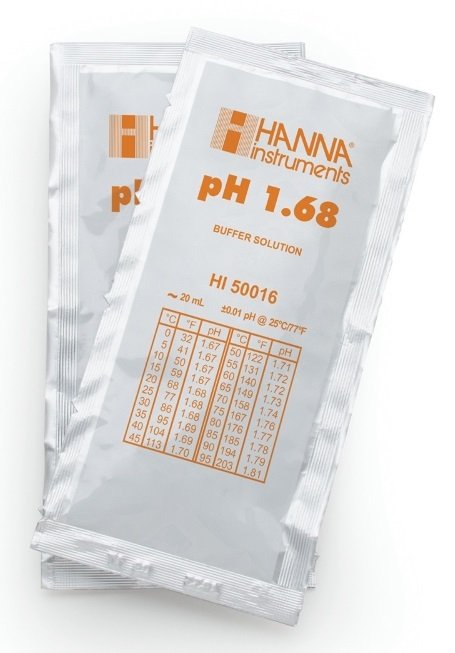 HANNA HI50016-02 pH 1.68 - 25oC Technical Calibration Buffer Sachets, (25 x 20mL)