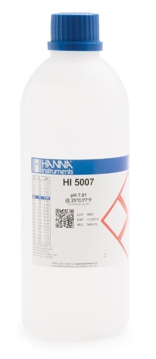 HANNA HI5007 pH 7.01 - 25oC Technical Calibration Buffer, 500 mL
