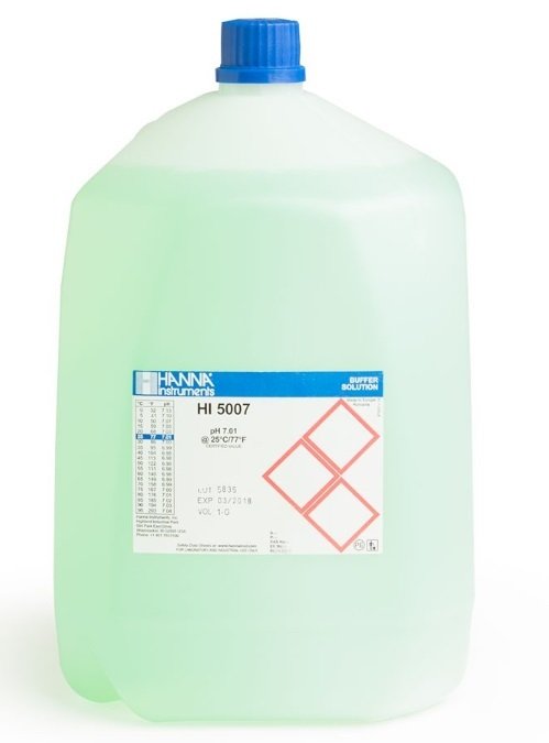 HANNA HI5007-G08 pH 7.01 - 25oC Green Technical Calibration Buffer, (2) 1 Gal. (3.78 L)