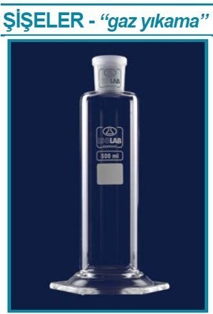 İSOLAB 065.66.901 gaz yıkama şişesi - 1000 ml - dişi şilif 29/32 (1 adet)