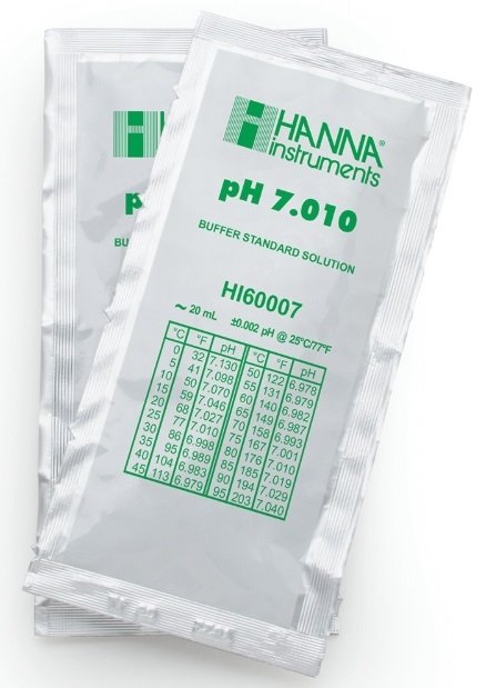 HANNA HI60007-02 pH 7.010 - 25oC Millesimal Calibration Buffer Sachets, (25 x 20mL)