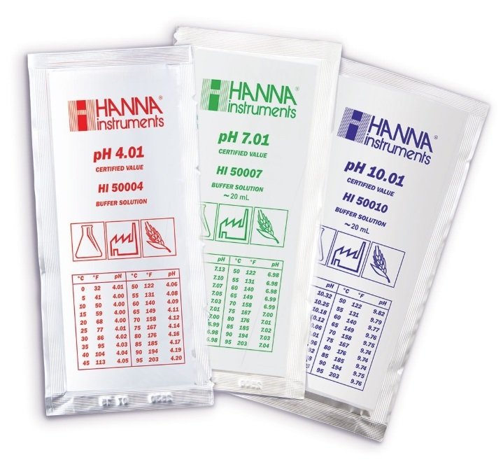 HANNA HI70004C pH 4.01 - 25oC Calibration Buffer Sachets with Certificate of Analysis, (25 x 20mL)