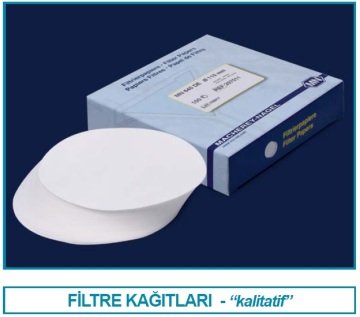 İSOLAB 106.01.125 filtre kağıdı - kalitatif - M&Nagel - 125 mm - mavi bant - yavaş akış hızı (100 adet)