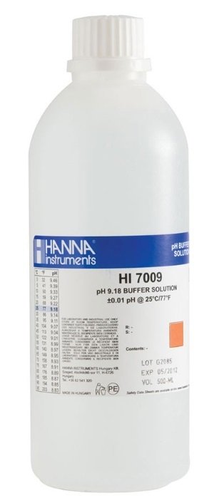 HANNA HI7009L pH 9.18 -  25oC  Calibration Buffer, 500 mL bottle