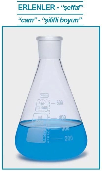 İSOLAB 028.01.100 erlen - cam - şilifli - 100 ml - NS14/23 (1 adet)