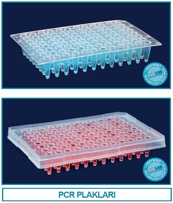İSOLAB 123.01.096 PCR plağı - 96 kuyulu - 0.2 ml - steril - eteksiz (10 adet)