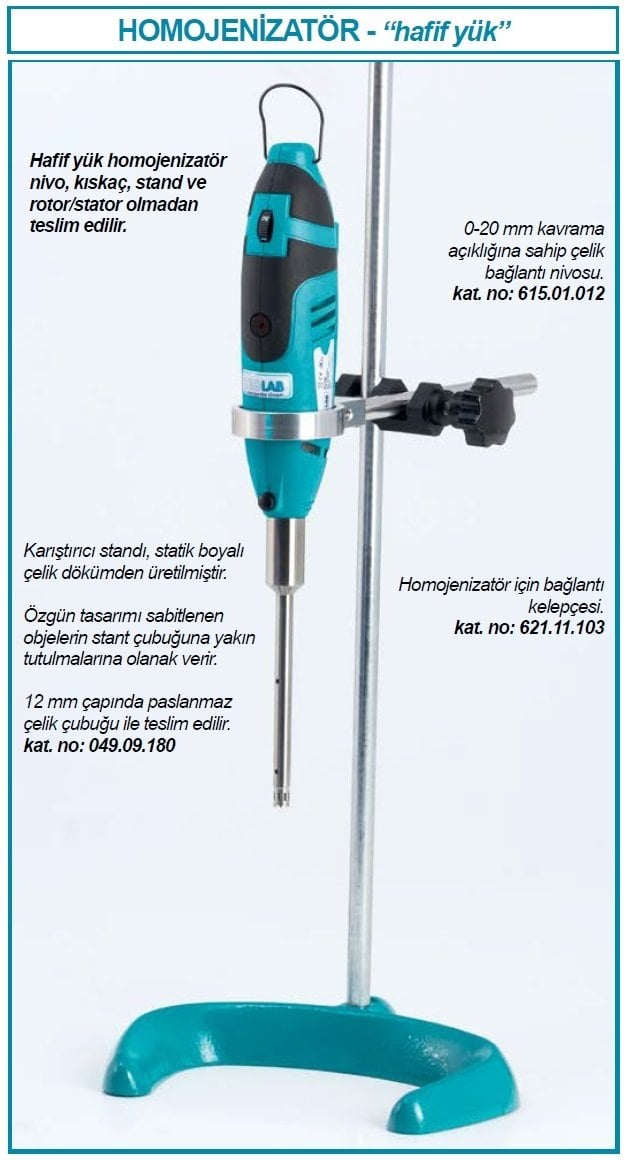 İSOLAB 621.11.001 homojenizatör - ultratorrax - hafif yük (1 adet)