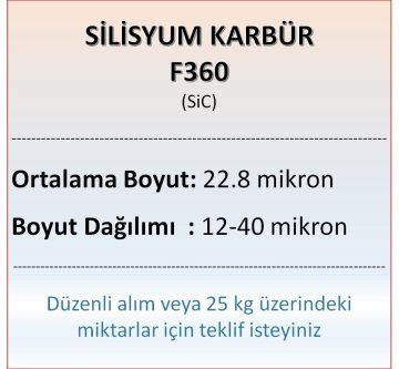 Silisyum Karbür F360 - SiC - 22.8 mikron - 10 KG