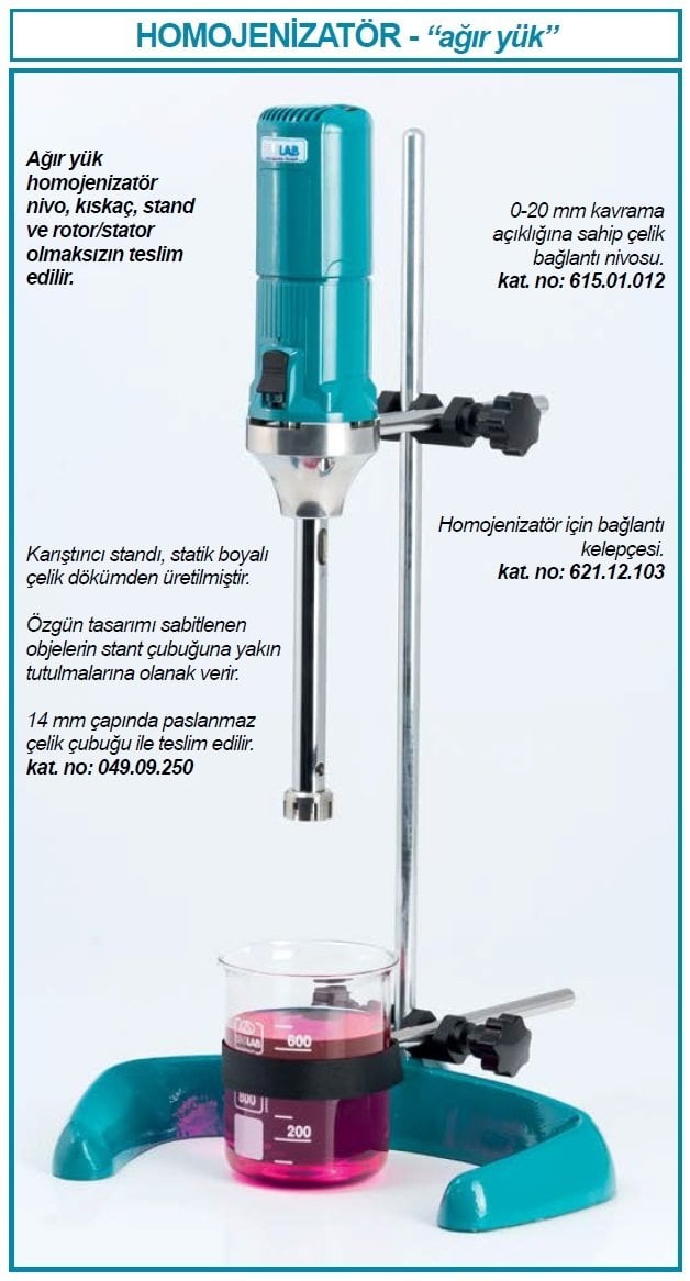 İSOLAB 621.12.001 homojenizatör - ultratorrax - ağır yük (1 adet)