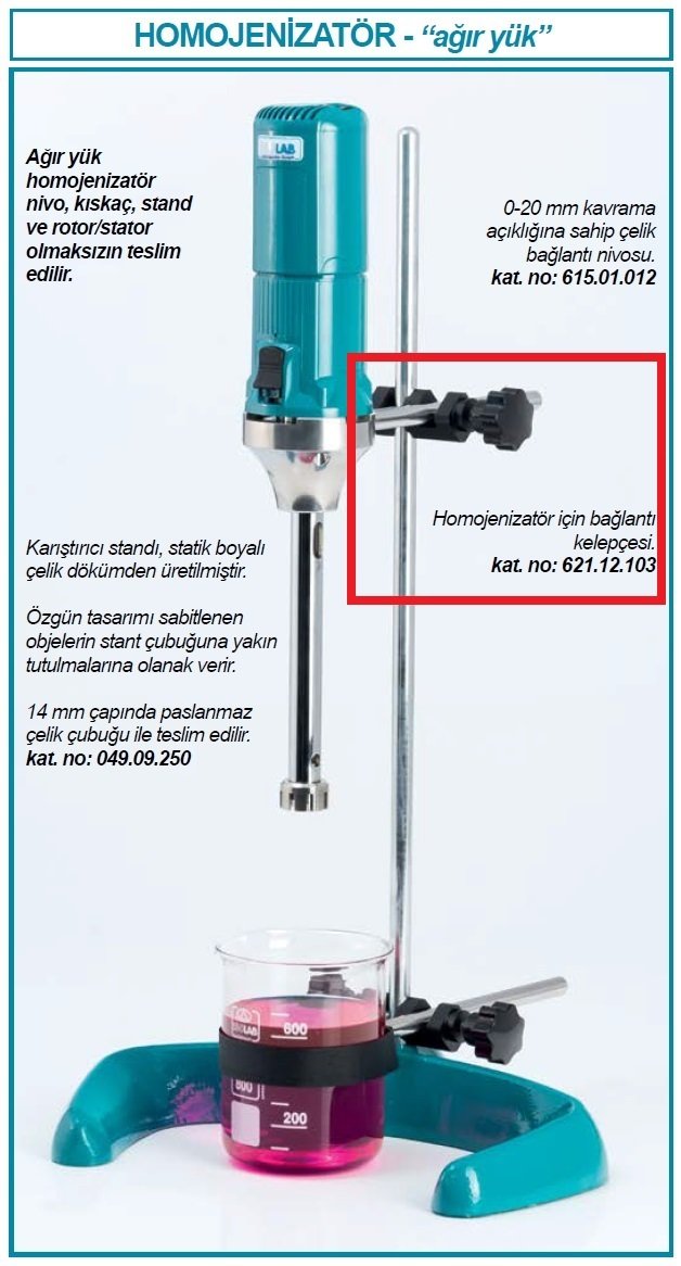 İSOLAB 621.12.103 kıskaç - 2'li set - büyük homojenizatör için (1 adet)