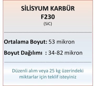 Silisyum Karbür F230 - SiC - 53 mikron - 10 KG