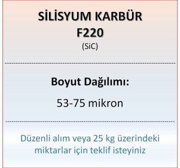 Silisyum Karbür F220 - SiC - 53-75 mikron - 5 KG