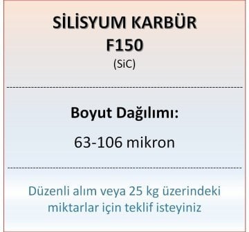 Silisyum Karbür F150 - SiC - 63-106 mikron - 25 KG