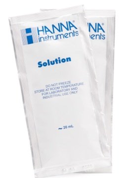HANNA HI77100C 1413 uS/cm and pH 7.01 -  25oC Calibration Solution Sachets with certificate of analysis, (10 each x 20 mL)