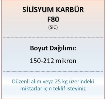 Silisyum Karbür F80 - SiC - 150-212 mikron - 500 gram