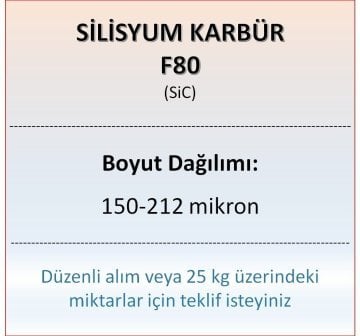 Silisyum Karbür F80 - SiC - 150-212 mikron - 5 KG