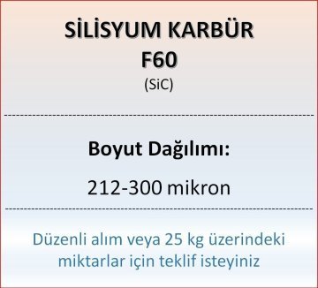 Silisyum Karbür F60 - SiC - 212-300 mikron - 10 KG