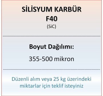 Silisyum Karbür F40 - SiC - 355-500 mikron - 5 KG