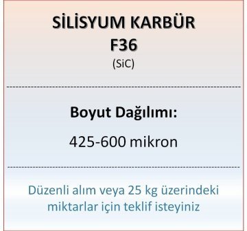 Silisyum Karbür F36 - SiC - 425-600 mikron - 25 KG