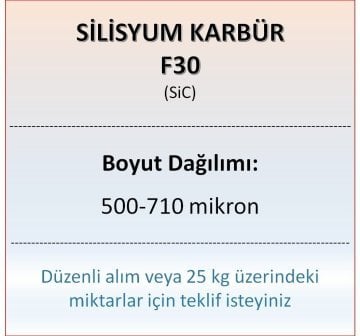 Silisyum Karbür F30 - SiC - 500-710 mikron - 10 KG