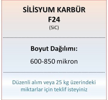 Silisyum Karbür F24 - SiC - 600-850 mikron - 500 gram