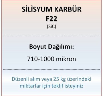 Silisyum Karbür F22 - SiC - 710-1000 mikron - 1 KG