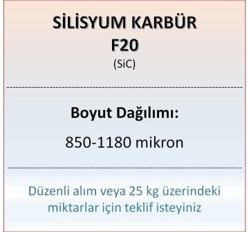 Silisyum Karbür F20 - SiC - 850-1180 mikron - 500 gram