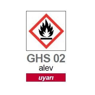 İSOLAB 099.12.T01 yanıcı piktogramı GHS 2 uyarı etiketi 26x37mm-250 etiket