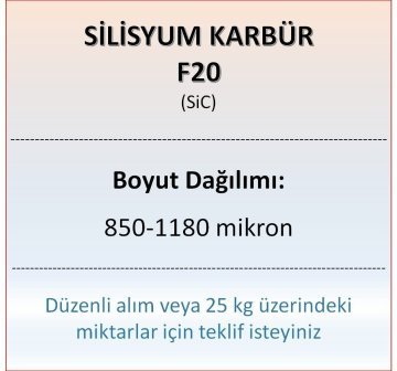 Silisyum Karbür F20 - SiC - 850-1180 mikron - 5 KG
