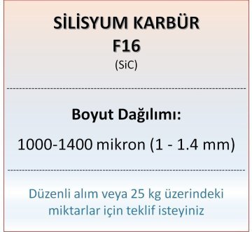 Silisyum Karbür F16 - SiC - 1000-1400 mikron - 5 KG