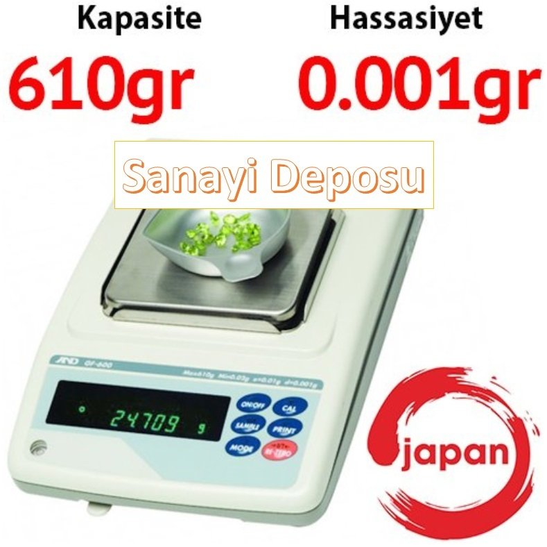 AND GF 600 Hassas Terazi - Hassasiyet:0.001 gr. Max: 610 gr.