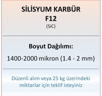 Silisyum Karbür F12 - SiC - 1400-2000 mikron - 10 KG