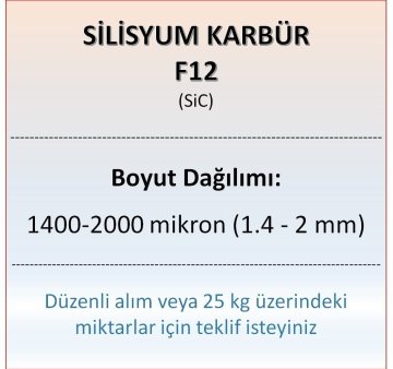 Silisyum Karbür F12 - SiC - 1400-2000 mikron - 5 KG