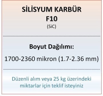 Silisyum Karbür F10 - SiC - 1700-2360 mikron - 1 KG