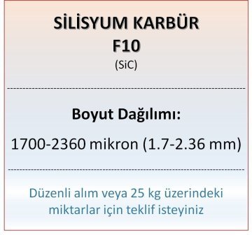 Silisyum Karbür F10 - SiC - 1700-2360 mikron - 5 KG