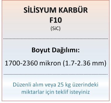 Silisyum Karbür F10 - SiC - 1700-2360 mikron - 5 KG