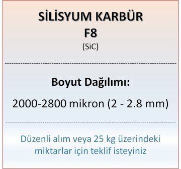 Silisyum Karbür F8 - SiC - 2000-2800 mikron - 500 gram