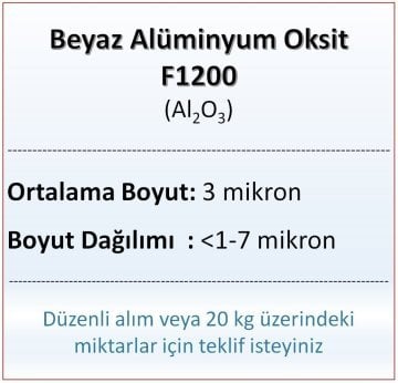 Alüminyum Oksit F1200 - Al2O3 - 3 mikron - 10 KG