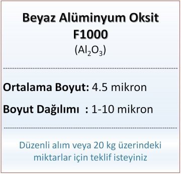 Alüminyum Oksit F1000 - Al2O3 - 4.5 mikron - 500 gram