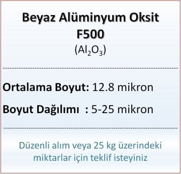 Alüminyum Oksit F500 - Al2O3 - 12.8 mikron - 1 KG