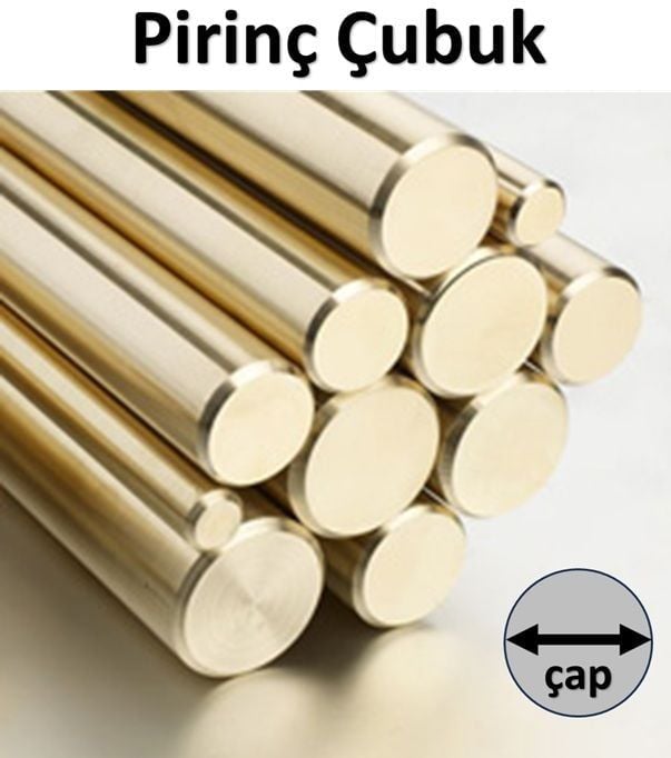 22 mm Yuvarlak Pirinç Çubuk 1 metre