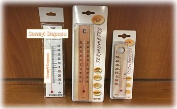 10 ADET Küçük Tip Promosyon Ahşap Oda Termometresi