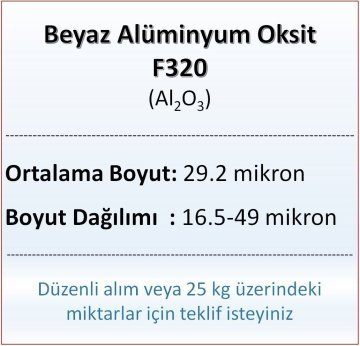 Alüminyum Oksit F320 - Al2O3 - 29.2 mikron - 500 gram