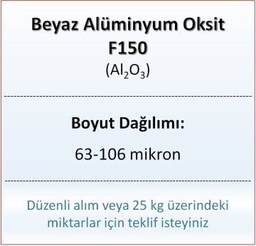 Alüminyum Oksit F150 - Al2O3 - 63-106mikron - 5 KG