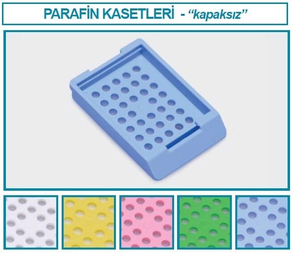 İSOLAB 074.01.003 parafin kasedi - kapaksız - yeşil (500 adet)